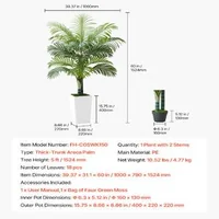 Palmier-areca-artificial-152-4-cm-cu-ghiveci-alb-2-tulpini-18-frunze