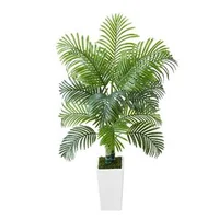Palmier-areca-artificial-152-4-cm-cu-ghiveci-alb-2-tulpini-18-frunze