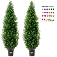 Topiari-artificiali-de-cedru-152-4-cm-set-de-2-bucăți-polietilenă-protecție-UV-cu-ghiveci