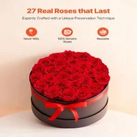 Flori-roșii-eterne-27-trandafiri-conservați-într-o-cutie-rotundă