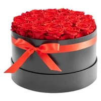 Flori-roșii-eterne-27-trandafiri-conservați-într-o-cutie-rotundă