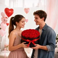 Flori-roșii-eterne-27-trandafiri-conservați-într-o-cutie-rotundă