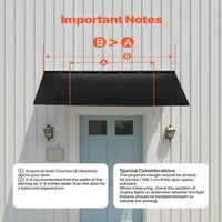Copertină-metalică-pentru-ușă-203x91-cm-cadru-triunghiular-din-oțel-neagră