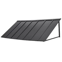 Copertină-metalică-pentru-ușă-203x91-cm-cadru-triunghiular-din-oțel-neagră
