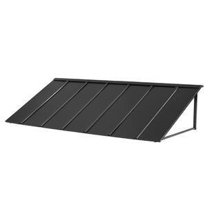 Copertină-metalică-pentru-ușă-203x91-cm-cadru-triunghiular-din-oțel-neagră