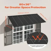 Copertină-metalică-pentru-ușă-203x91-cm-cadru-triunghiular-din-oțel-neagră