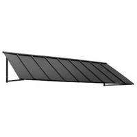 Copertină-metalică-pentru-ușă-264x91-cm-cadru-triunghiular-din-oțel-neagră