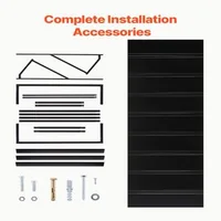 Copertină-metalică-pentru-ușă-264x91-cm-cadru-triunghiular-din-oțel-neagră