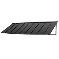 Copertină-metalică-pentru-ușă-264x91-cm-cadru-triunghiular-din-oțel-neagră