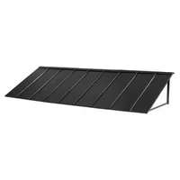 Copertină-metalică-pentru-ușă-264x91-cm-cadru-triunghiular-din-oțel-neagră