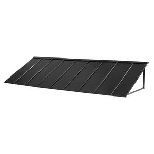 Copertină-metalică-pentru-ușă-264x91-cm-cadru-triunghiular-din-oțel-neagră