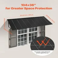 Copertină-metalică-pentru-ușă-264x91-cm-cadru-triunghiular-din-oțel-neagră