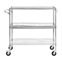 Cărucior-de-bucătărie-cu-roți-3-niveluri-102x63x104-cm-rafturi-reglabile-din-sârmă-sarcină-454-kg-oțel-cromat