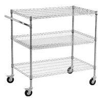 Cărucior-de-bucătărie-cu-roți-3-niveluri-102x63x104-cm-rafturi-reglabile-din-sârmă-sarcină-454-kg-oțel-cromat