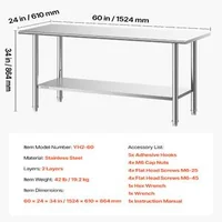 Masă-de-lucru-din-oțel-inoxidabil-61x152-cm-masă-profesională-pentru-bucătărie-cu-raft-inferior-reglabil-și-5-cârlige