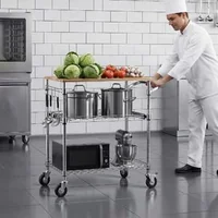 Cărucior-de-bucătărie-pe-roți-cu-3-niveluri-blat-din-lemn-76x46x91-cm-capacitate-de-încărcare-300-kg-raft-extensibil-și-mâner
