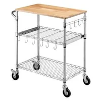 Cărucior-de-bucătărie-pe-roți-cu-3-niveluri-blat-din-lemn-76x46x91-cm-capacitate-de-încărcare-300-kg-raft-extensibil-și-mâner