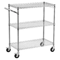 Cărucior-de-bucătărie-pe-roți-3-niveluri-89x45x104-cm-rafturi-din-sârmă-reglabile-încărcare-de-300-kg-oțel-cromat