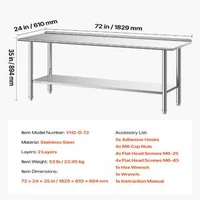 Masă-de-lucru-din-oțel-inoxidabil-61x183-cm-cu-rebord-masă-profesională-pentru-bucătărie-cu-raft-inferior-reglabil