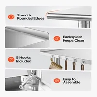 Masă-de-lucru-din-oțel-inoxidabil-61x76-cm-cu-bordură-masă-de-bucătărie-compactă-cu-raft-inferior-reglabil-și-5-cârlige