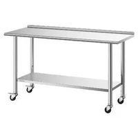 Masă-de-lucru-din-oțel-inoxidabil-61x152-cm-pe-roți-cu-bordură-de-30-mm-și-raft-inferior-reglabil-sarcină-de-254-kg