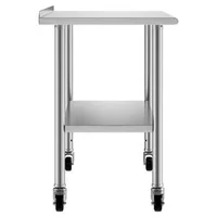 Masă-de-lucru-din-oțel-inoxidabil-61x152-cm-pe-roți-cu-bordură-de-30-mm-și-raft-inferior-reglabil-sarcină-de-254-kg