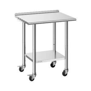 Masă-de-lucru-din-oțel-inoxidabil-61x76-cm-cu-roți-rebord-de-30-mm-și-raft-inferior-reglabil-sarcină-204-kg