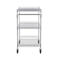 Cărucior-cu-roți-3-niveluri-76x46x91-cm-sarcină-300-kg-6-cârlige-coș-din-sârmă-și-rafturi-reglabile