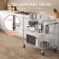 Cărucior-cu-roți-3-niveluri-76x46x91-cm-sarcină-300-kg-6-cârlige-coș-din-sârmă-și-rafturi-reglabile