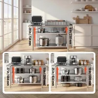 Masă-de-lucru-din-oțel-inoxidabil-61x122-cm-cu-2-rafturi-și-bordură-masă-profesională-de-bucătărie-capacitate-245-kg