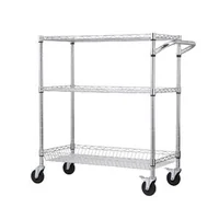 Cărucior-mobil-cu-roți-3-niveluri-89x46x90-cm-capacitate-300-kg-6-cârlige-roți-silențioase