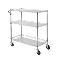 Cărucior-mobil-cu-roți-3-niveluri-89x46x90-cm-capacitate-300-kg-6-cârlige-roți-silențioase