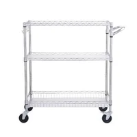 Cărucior-mobil-cu-roți-3-niveluri-89x46x90-cm-capacitate-300-kg-6-cârlige-roți-silențioase