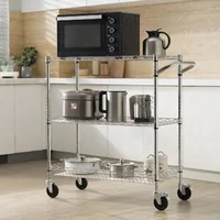 Cărucior-mobil-cu-roți-3-niveluri-89x46x90-cm-capacitate-300-kg-6-cârlige-roți-silențioase