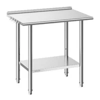 Masă-de-lucru-din-oțel-inoxidabil-91-5x61x89-cm-cu-bordură-raft-inferior-reglabil-și-5-cârlige