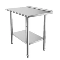 Masă-de-lucru-din-oțel-inoxidabil-91-5x61x89-cm-cu-bordură-raft-inferior-reglabil-și-5-cârlige