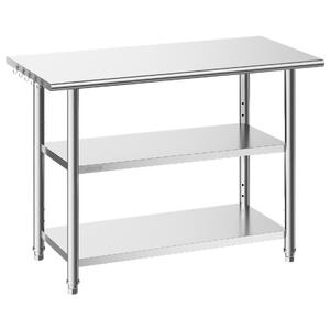 Masă-de-lucru-din-oțel-inoxidabil-122x61x86-cm-cu-3-niveluri-raft-inferior-reglabil-și-5-cârlige