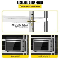 Etajeră-din-oțel-inoxidabil-4-niveluri-118-9x47-cm-150-kg-pe-raft-înălțime-reglabilă