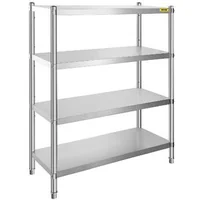 Etajeră-din-oțel-inoxidabil-4-niveluri-118-9x47-cm-150-kg-pe-raft-înălțime-reglabilă