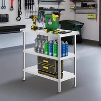 Masă-de-lucru-din-oțel-inoxidabil-SUS201-91-4x45-7x86-cm-3-niveluri-certificată-NSF