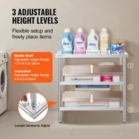 Masă-de-lucru-din-oțel-inoxidabil-SUS201-91-4x45-7x86-cm-3-niveluri-certificată-NSF