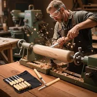 Set-de-dălți-pentru-strung-de-lemn-8-piese-oțel-carbon-lungime-maximă-36-cm-geantă-Oxford