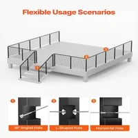 Stâlp-pentru-balustradă-cu-cablu-pentru-scări-107-cm-secțiune-2-5x5-cm-găuri-la-30-de-grade-din-oțel-inoxidabil-negru-1-bucată