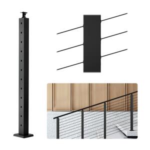 Stâlp-pentru-balustradă-cu-cablu-pentru-scări-107-cm-secțiune-2-5x5-cm-găuri-la-30-de-grade-din-oțel-inoxidabil-negru-1-bucată