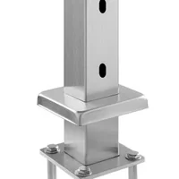 Stâlp-pentru-balustradă-cu-cablu-pentru-scări-107-cm-secțiune-5x5-cm-găuri-la-30-de-grade-din-oțel-inoxidabil-argintiu-HR-005G