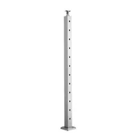 Stâlp-pentru-balustradă-cu-cablu-pentru-scări-107-cm-secțiune-5x5-cm-găuri-la-30-de-grade-din-oțel-inoxidabil-argintiu-HR-005G