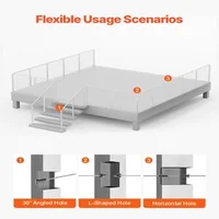 Stâlp-pentru-balustradă-cu-cablu-pentru-scări-107-cm-secțiune-5x5-cm-găuri-la-30-de-grade-din-oțel-inoxidabil-argintiu-HR-005G