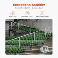 Stâlp-pentru-balustradă-cu-cablu-pentru-scări-107-cm-secțiune-5x5-cm-găuri-la-30-de-grade-din-oțel-inoxidabil-argintiu-HR-005G
