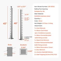 Stâlp-pentru-balustradă-cu-cablu-pentru-scări-107-cm-secțiune-5x5-cm-găuri-la-30-de-grade-din-oțel-inoxidabil-argintiu-HR-005G
