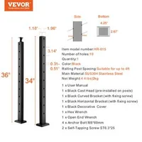 Stâlp-pentru-balustradă-cu-cablu-pentru-scări-91-cm-secțiune-2-5x5-cm-găuri-la-30-de-grade-din-oțel-inoxidabil-negru-1-bucată